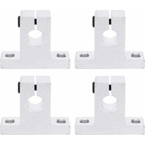 4-piece SK10 Linear Motion Rail Clamping Guide Support for 10mm Diameter Shaft, Aluminum Alloy Shaft Support, Fixing Hardware, Industrial Tool Rail Accessory (1/4)