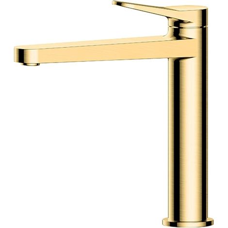 RAK Petit Round Brushed Gold Mid Height Basin Mixer Tap - RAKPER3016G (1/2)