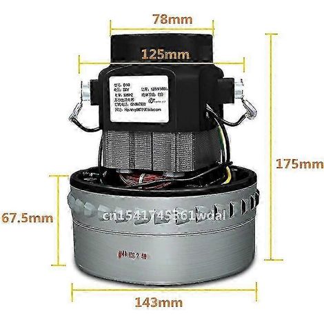 Compatible avec les moteurs d'aspirateurs eau et poussière de 50 Hz, diamètre 143 mm (1/4)