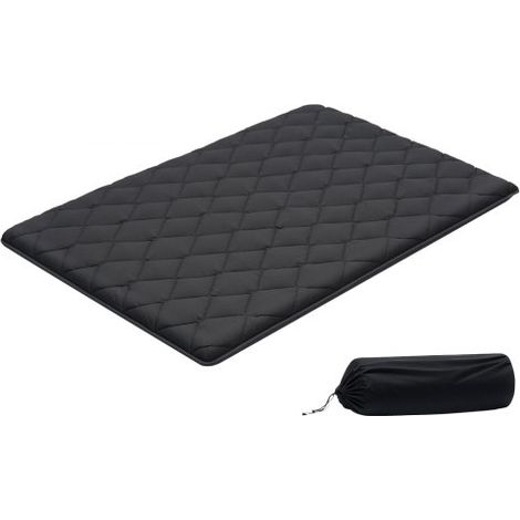Colchón Futón Japonés, Tatami Plegable de Tamaño Completo, con Bolsa de Almacenamiento y Herrajes de Montaje, Esterilla de 9 Capas para Meditación y Yoga, Color Negro, 2032 x 1372 x 89 mm (1/5)