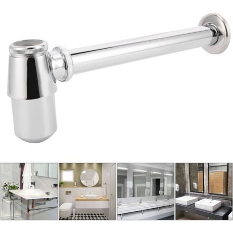 Tuyau de vidange Kit de Vidange D'évier de Salle de Bain, Matériau en Acier Inoxydable et Cuivre, bricolage vasque (1/4)