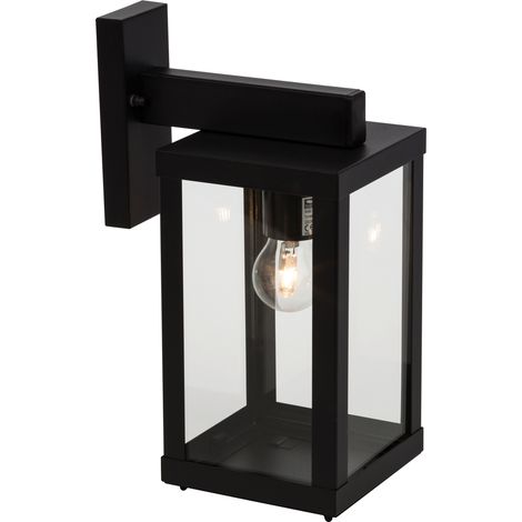 Außenwandleuchte GAIA abwärts schwarz Metall/Glas E27 1x60W - BRILLIANT (1/4)