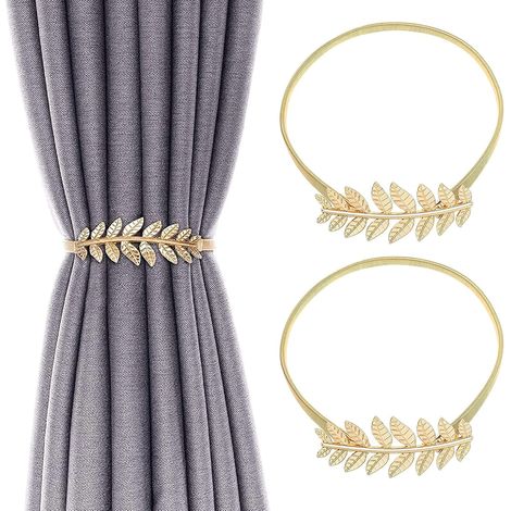 Lot de 2 Corde Décoratives Attache de Rideau Rideau Feuilles Rétro Boucle de Rideau Magnifique Clip Accessoires pour la Maison (1/5)