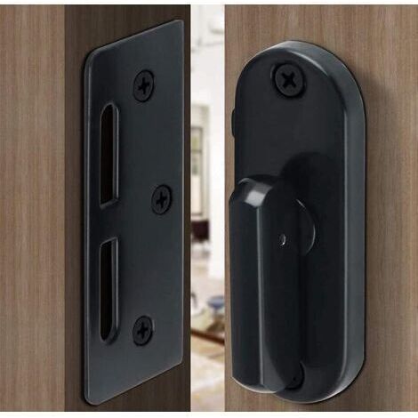 Verrou de porte coulissante à 90 degrés en acier inoxydable avec boucle incurvée. (1/3)