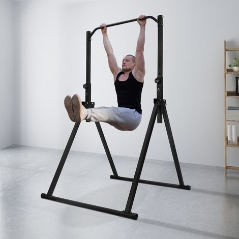 Barre de traction horizontale - Hauteur réglable 1,75-2,3m - Charge 200 kg - structure triangulaire stable - Pliable, sans perçage - Acier carbone - Pour pull-up, abdos,maison (1/5)