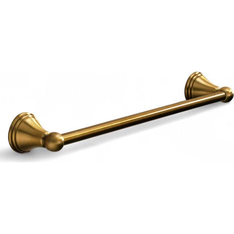 Porta asciugamani in ottone bronzato con lunghezza riducibile da bagno fissaggio a muro Linea Bronze - 45 cm