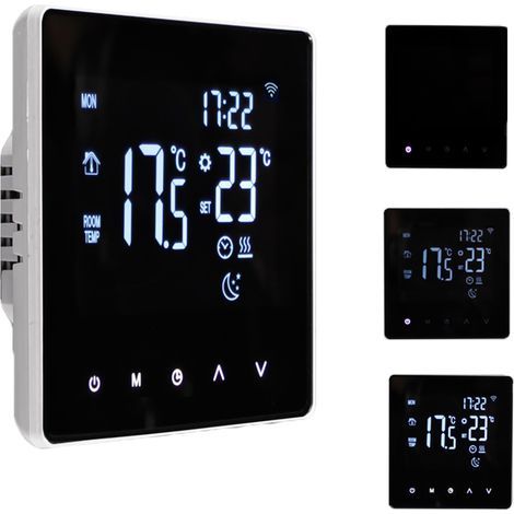Intelligenter Thermostat für Fußbodenheizung, 3 A, programmierbar und mit dem Raumthermostat verbunden, weiß (1/5)