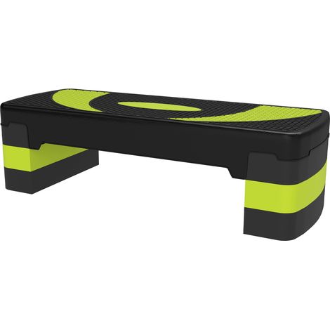 Stepper fitness aérobic hauteur réglable surface antidérapante 80 x 31 x 20 cm noir vert (1/5)