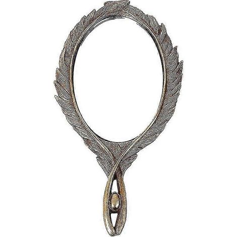 1 Barocker Vintage-Handschminkspiegel mit Federmuster (Gold) (1/3)