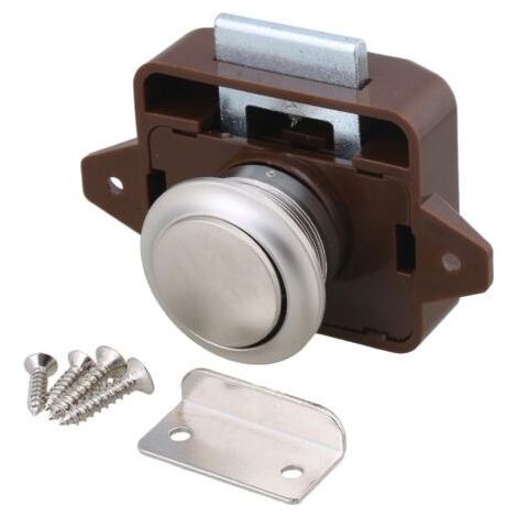 Druckknopf-Schrankverschluss für Wohnmobil, Campervan, Wohnwagen, braun, silber