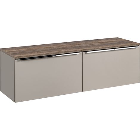 Waschtischunterschrank 160cm Éros mit 2 Schubladen, Taupe