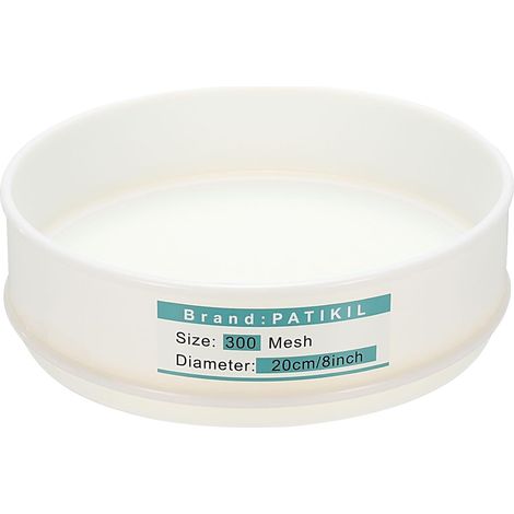Tamis De Laboratoire 300 Mailles (0.054mm), 7.9"(20cm) Diamètre Tamisage Écran Tissu Nylon Maille Fine Pour Laboratoire Industriel Maison Tamisage Sol Sec Écrans Hash (1/5)
