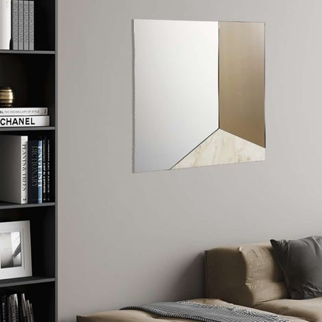 Specchio moderno 80x80 cm vetro bronzo e laminato effetto avorio - GEORGE (1/2)