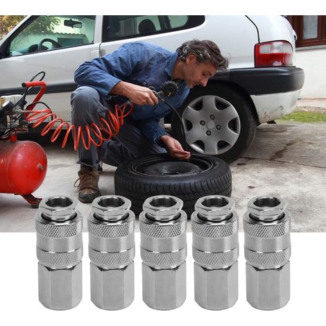 Universeller Anschluss für Kfz-Reparaturwerkzeuge 1/4NPT (5er-Pack) für Druckluftkompressor-Anschlusswerkzeuge (3-in-1-Schnellkupplung, Innengewinde 1/4NPT) (1/5)