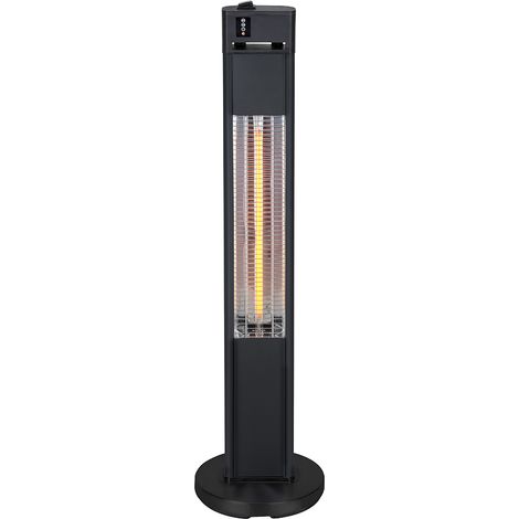 Litecraft Patio Heater 1600 Watt Outdoor Floor Standing Garden Fitting - Black (1/5)