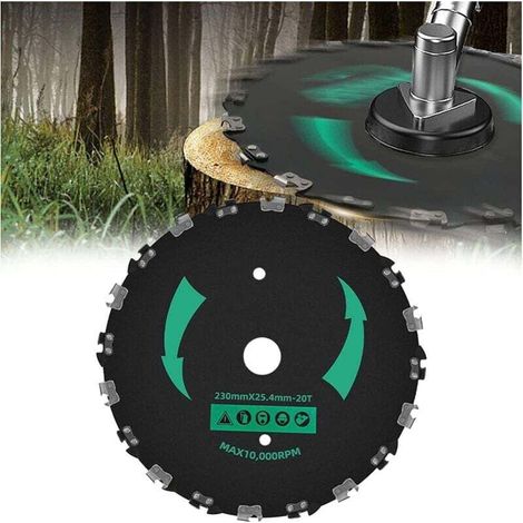 Lame de tronçonneuse, lame de désherbage de 22,9 cm, lame de scie circulaire à 20 dents – Pour l'élagage des arbres, le débroussaillage, la coupe de cordes, les mauvaises herbes et les buissons