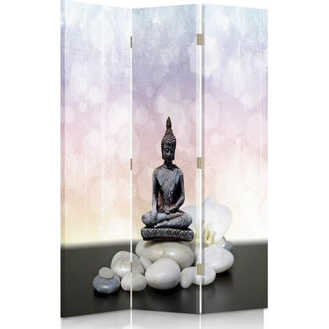 Paravento bilaterale 360, Statuetta di Buddha e pietre - 110x170 (1/5)