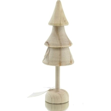POSIWIO Weihnachtsdeko Tannenbaum geschwungene Linien Ø 5 cm 16 cm - Holz