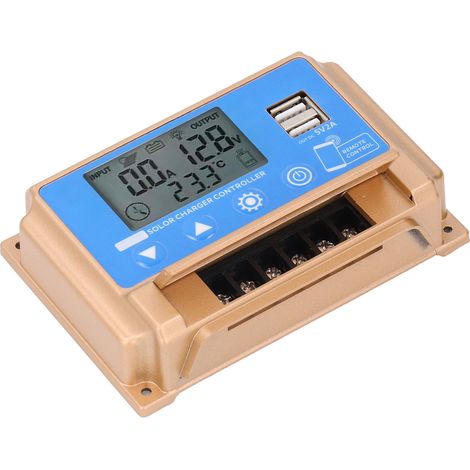 Régulateur de charge solaire MPPT 30A 12V/24V avec double port USB et Bluetooth, contrôleur intelligent pour panneau photovoltaïque (1/5)