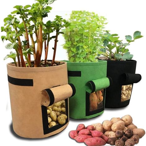Sac de jardinage pour plantes et légumes 30x30x35cm – Tissu Noël tissé anti-corrosion – Fenêtre respirante – 1 sac de culture - 8inch (1/5)