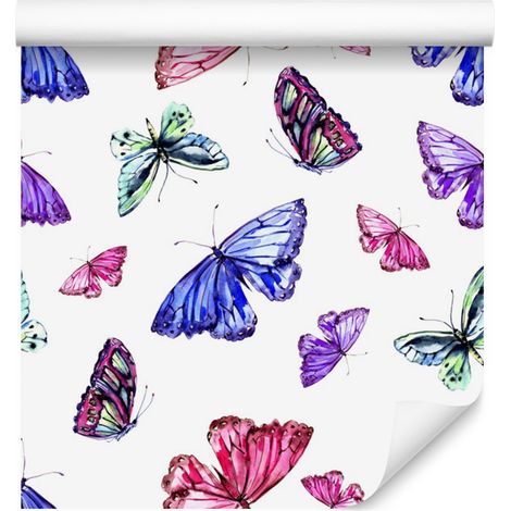 Papier peint papillons colorés pour salon et chambre 50x1000 cm (1/5)