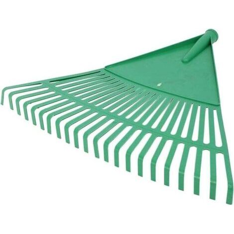 Balai à Feuilles en Plastique Râteau sans Manche Outils de Jardinage Accessoires pour l'entretien de Votre Jardin, 470 mm/22T Vert (1/4)