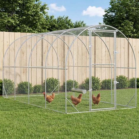 vidaXL Poulailler Argenté 400 x 200 x 200 cm Acier galvanisé (1/5)
