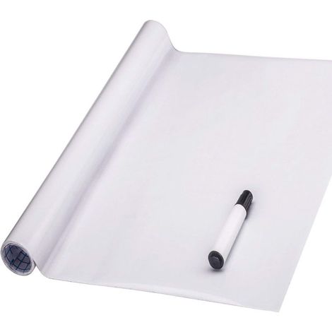 Tableau Blanc Sticker Tableau Adhésive et Amovible Autocollant Mural de Décalque de Coller Décoller Whiteboard DIY Pour Les Ecole Bureau 44x200cm (1/5)