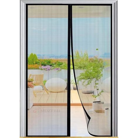 Moustiquaire Porte - GENERIQUE - 120x220cm - Magnétique - Fermeture Automatique - Noir (1/5)