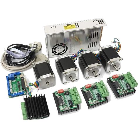 Kit de controlador CNC, motor paso a paso con par de retención de 270 oz-in, controlador de micropasos de 256 (1/2)