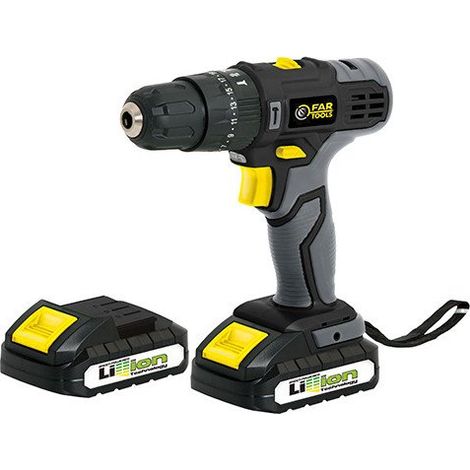 Perceuse percu/Visseuse 18V, 2 batteries 1,5Ah li-ion, max 35Nm, 2 vitesses mécaniques, mandrin Ø10mm, LED, mallette + 13 acc.