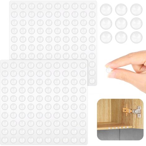 200PCS Tampons Amortisseurs Silicone Transparent 8x3mm Autocollant - Butées Caoutchouc Protection Portes Placards Tiroirs Chaises