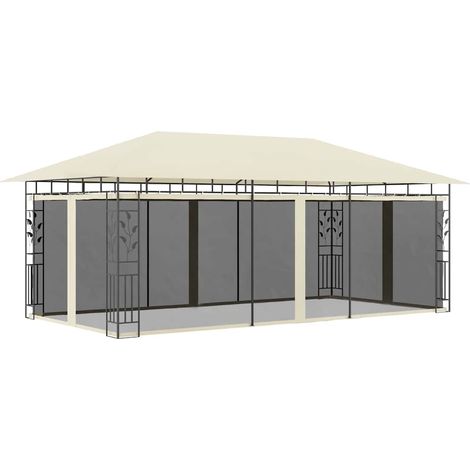 Belvédère avec moustiquaire 6x3x2,73 m Crème (1/5)