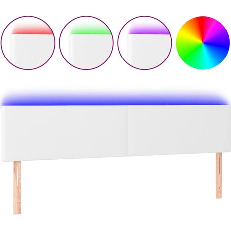 Maison Exclusive - Testiera Bianca a LED 160x5x78/88 cm in Similpelle