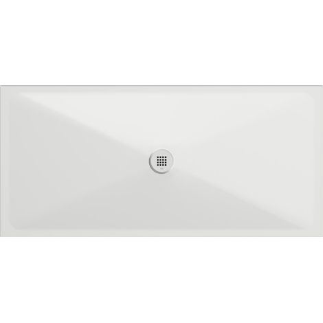 Receveur de douche rectangulaire en céramique 170x80x2cm, blanc mat (1/2)