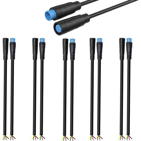 5 Paires Connecteur Câble d'extension étanche 4 pin,pour vélo électrique Prise câble Femelle et mâle,câble Connecteur 4 Pin pour éclairage de vélo électrique,projets de vélo DIY (20 cm) (1/5)