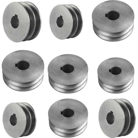 Poulie trapézoïdale - 1 pièce - Fonte - Double gorge type A - Pour outils électriques et moteurs - 56 (1/5)