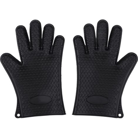 Gants en Silicone pour Barbecue - 27 x 14 cm - Silicone - Résistants à la Chaleur - Ajustement Flexible et Manipulation Sûre des Plateaux Chauds - Mod. AM16 (1/5)