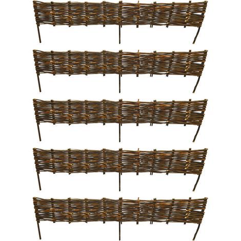 Willow Hurdles Lawn Edging (120cm x 20cm) - 5 Panels