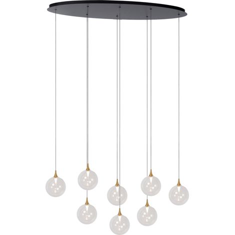 Suspension LED de conception Gisela transparent - 8x Ø 16cm - 13494/29/60 (1/2)