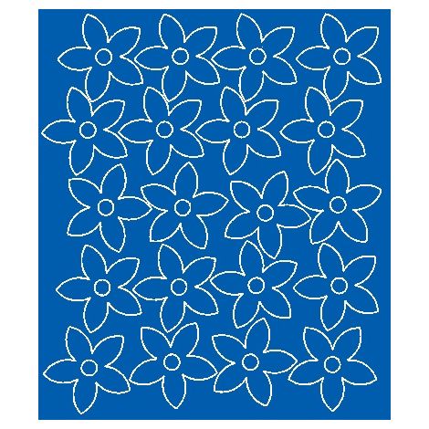 Wandaufkleber Blumen, 20 Stück, blau matt