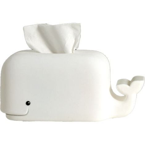 Funda antideslizante de silicona para caja de pañuelos con estampado de ballena para sala de estar, baño u oficina. (1/5)
