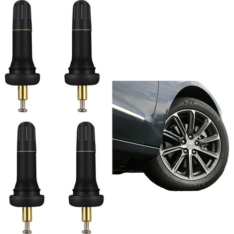 4Pcs Tire Pressure Sensor TPMS Valve With Rubber Stem Anti-explosion Car Pressure Sensing Accessories Full Kit For Tire Monitoring System (1/5)