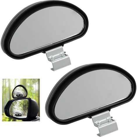 Rétroviseurs d'angle mort pour voiture, lot de 2, convexes réglables à 360 degrés, installation facile, sécurité accrue pour la conduite et le stationnement (1/5)