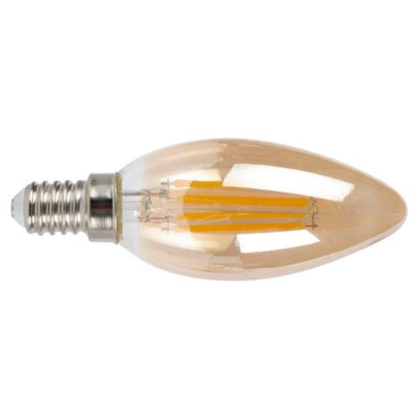 Bombilla con filamento Led vela vintage DUOLEC E14 luz cálida 4W -