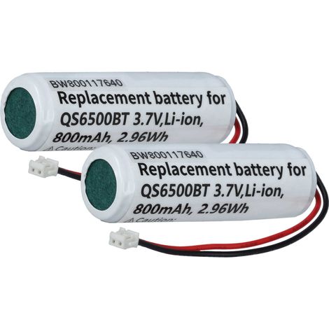 vhbw 2x Akku kompatibel mit Datalogic QuickScan QS65-4060001-601R Barcodescanner POS (800 mAh, 3,7 V, Li-Ion)