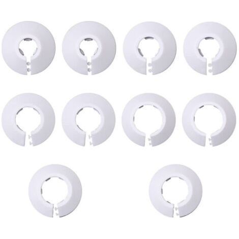 10 Pieces Single Radiator Rosettes, Radiator Rosette, Radiator Pipe Cover, Radiator Pipe Cover, Floor Wall Hole Cover, For Heating, Cover (12mm White) (1/4)