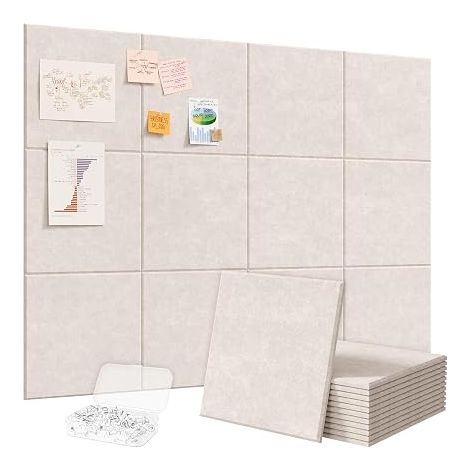 Felt Board 120 x 90 cm Posting Notes Photos Office Home Push Pins Included Cork Beige Avòine