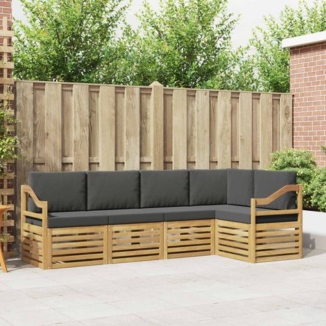 vidaXL Outdoor-Sofagarnitur 5 pcs Weiß und Anthrazit (1/5)