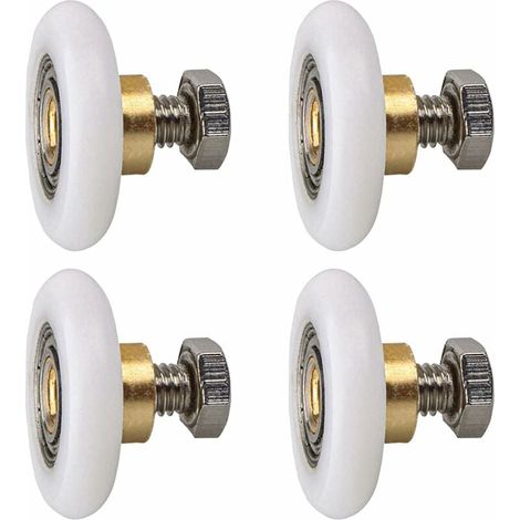 Duschtürrolle 27 mm, Rollenrad für Duschtür-Schiebetürrollen, Ersatzrad für Rolle, 4 Stück (27 MM) (1/5)